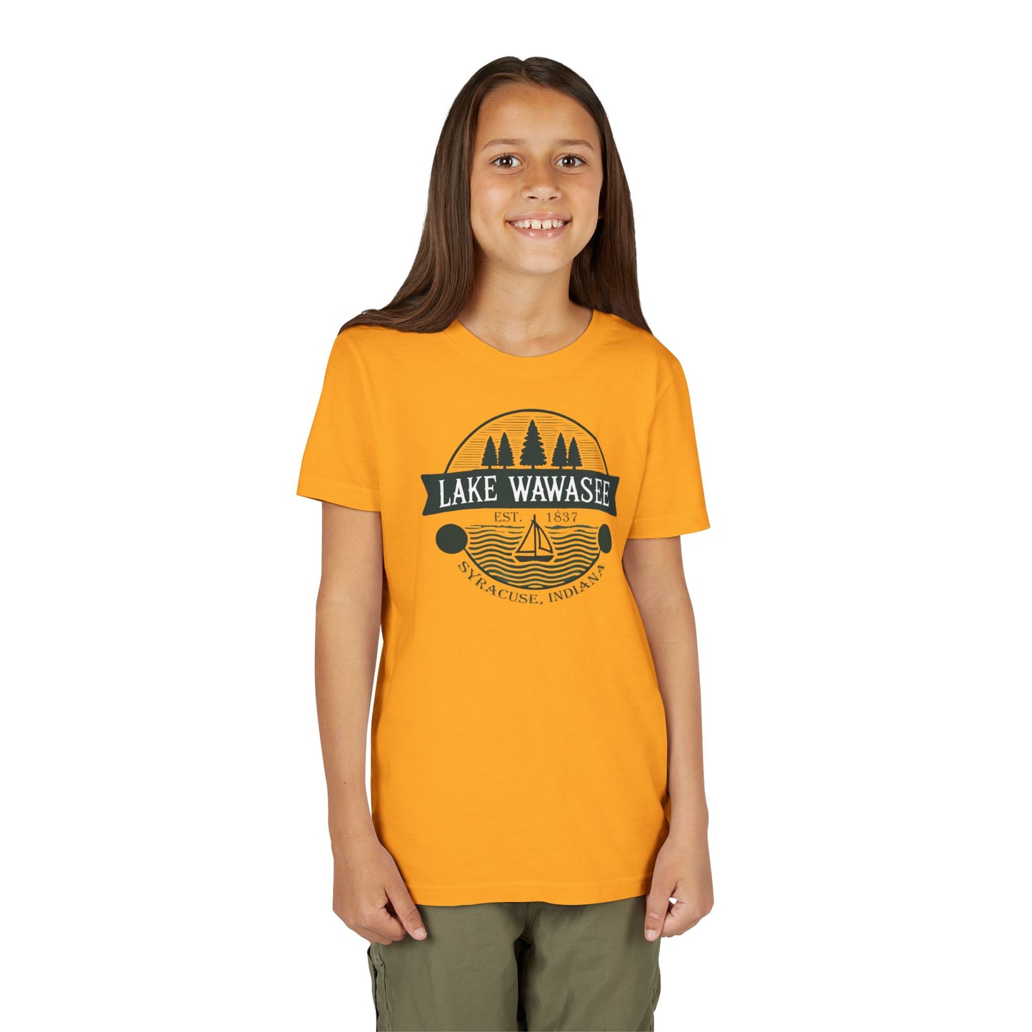 Vintage Lake Wawasee Unisex Youth Short Sleeve Tee