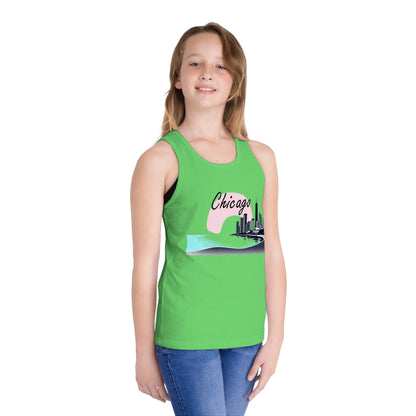 Elegant Chicago Skyline Unisex Kids Jersey Tank Top