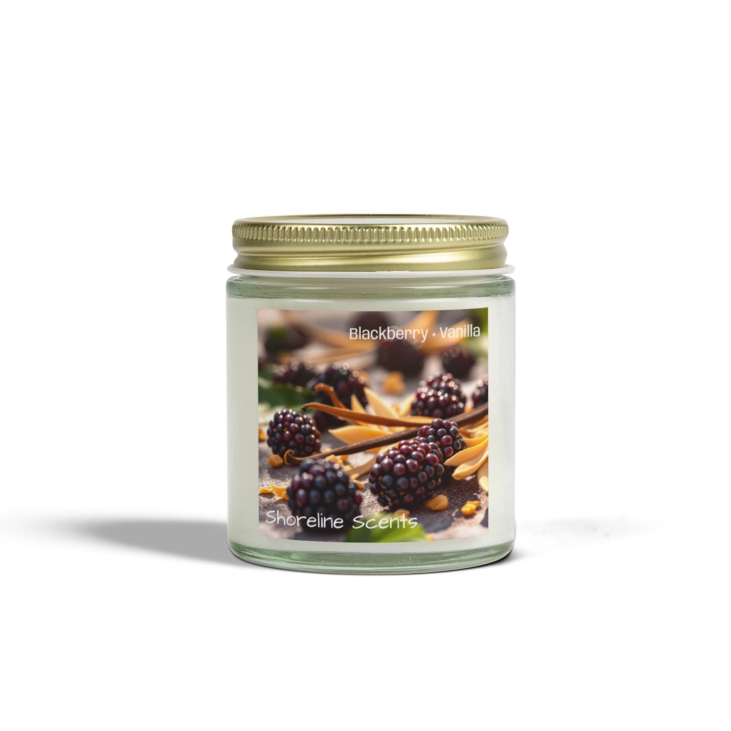 Blackberry + Vanilla Scented Coconut Apricot Wax Candle