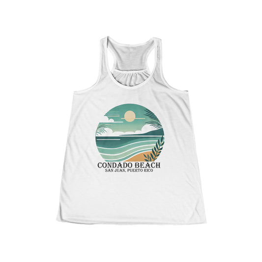 Coastal Vibes Condado Beach Women's Flowy Racerback Tank