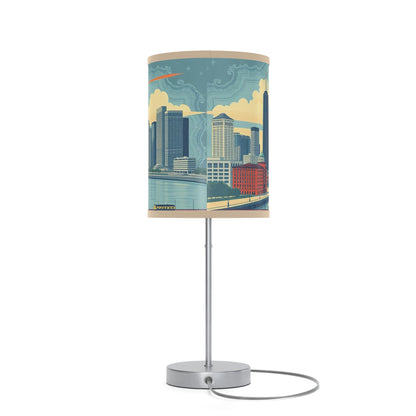 Retro Chicago Skyline Lamp on a Stand