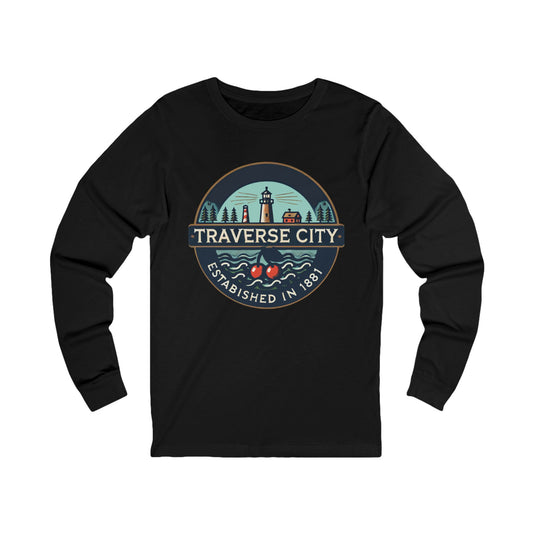 Vintage Traverse City Unisex Jersey Long Sleeve Tee