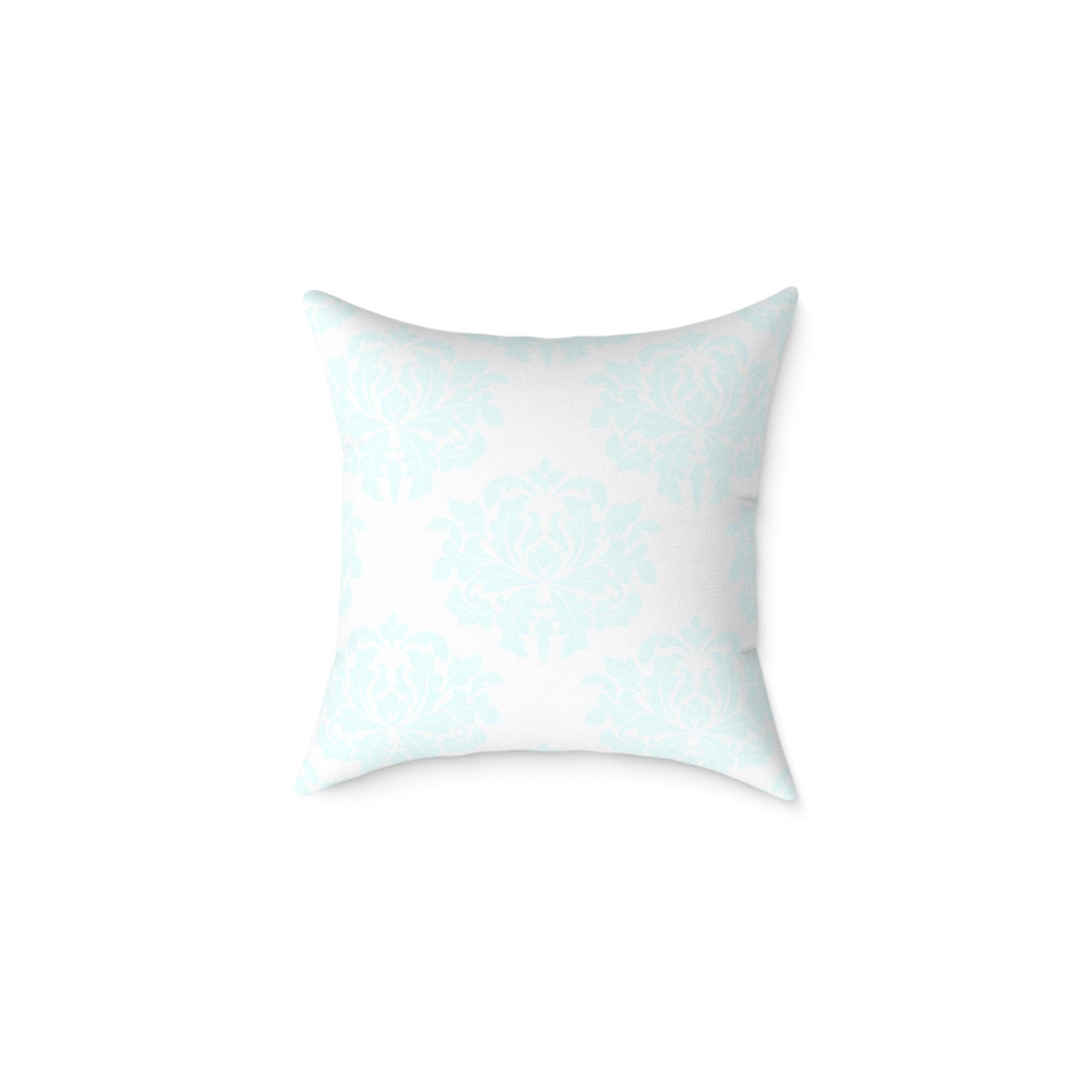 Aqua Damask Coastal Throw Pillow