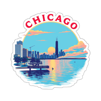 Retro Chicago Kiss-Cut Sticker