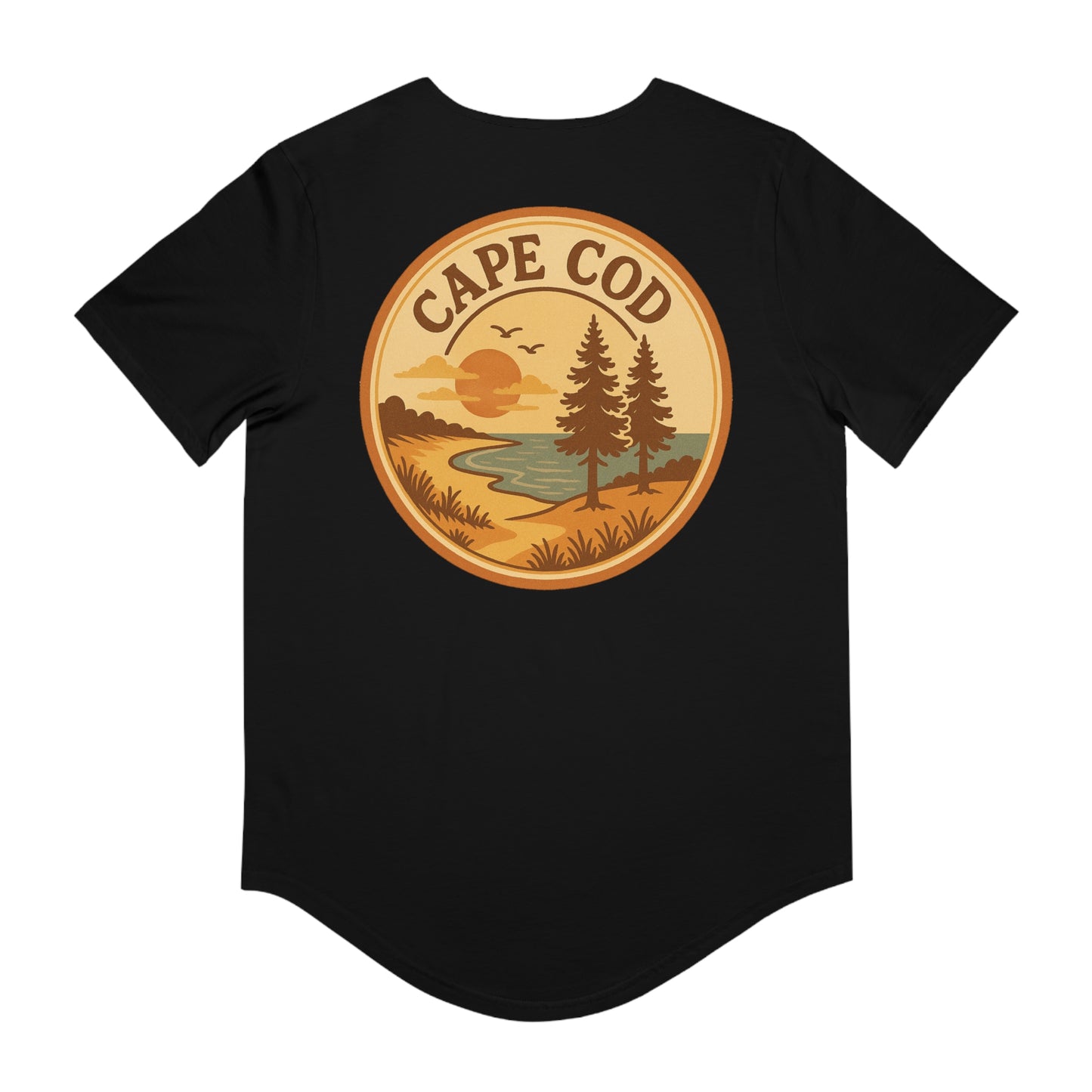 Rustic Cape Cod Men's Jersey Curved Hem Tee