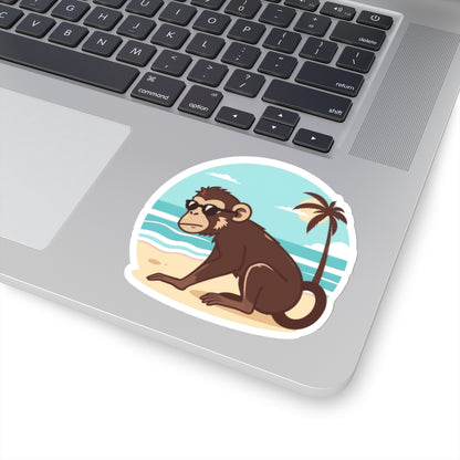 Beach Monkey Kiss-Cut Sticker