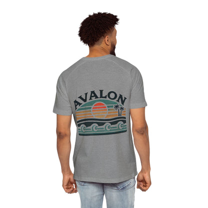 Retro Avalon Sunset Men's Raglan T-Shirt