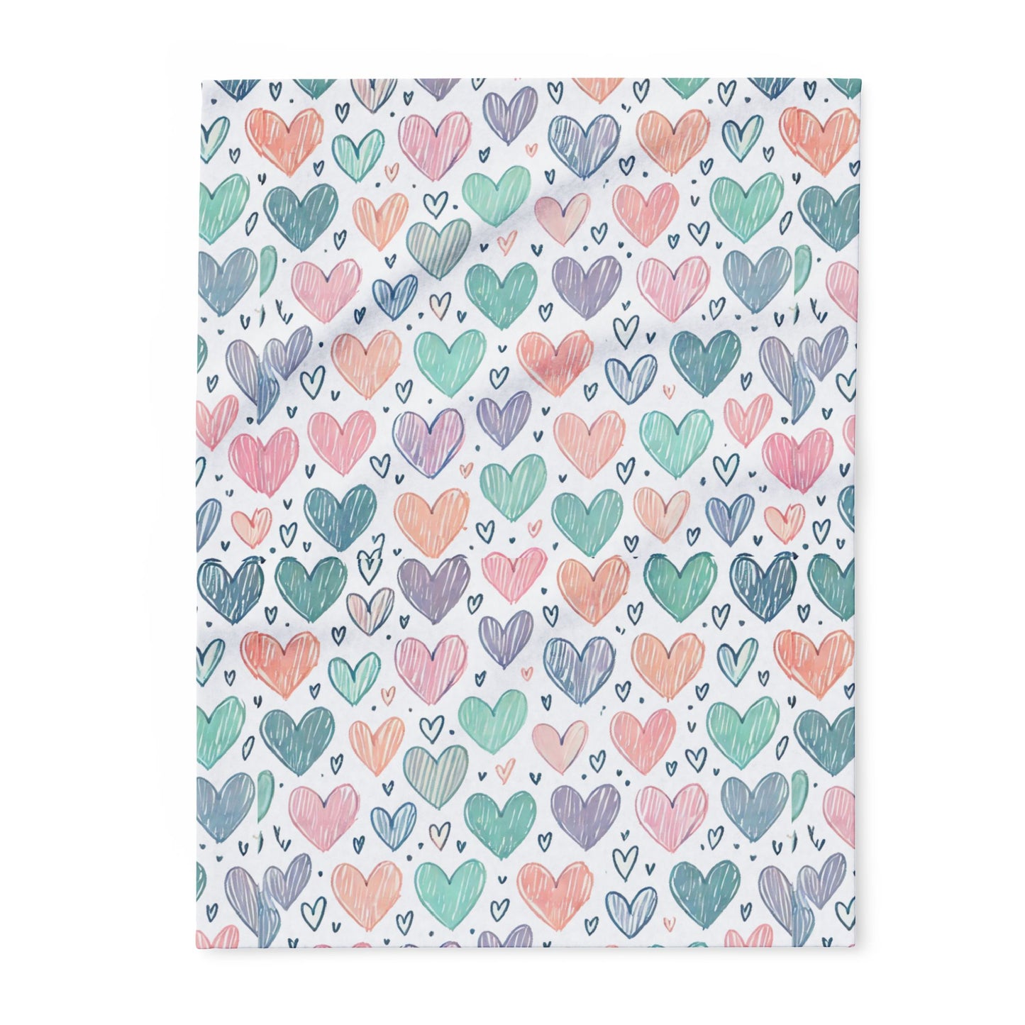 Pastel Hearts Arctic Fleece Blanket