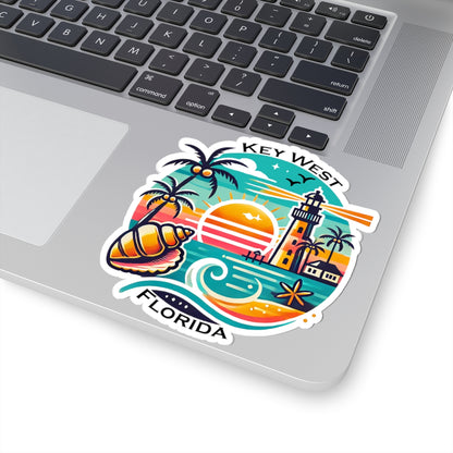 Vibrant Key West Kiss-Cut Sticker