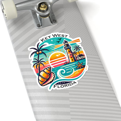 Vibrant Key West Kiss-Cut Sticker