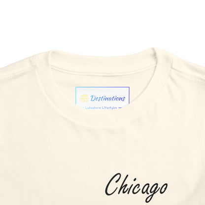 Elegant Chicago Skyline Unisex Toddler Short Sleeve Tee