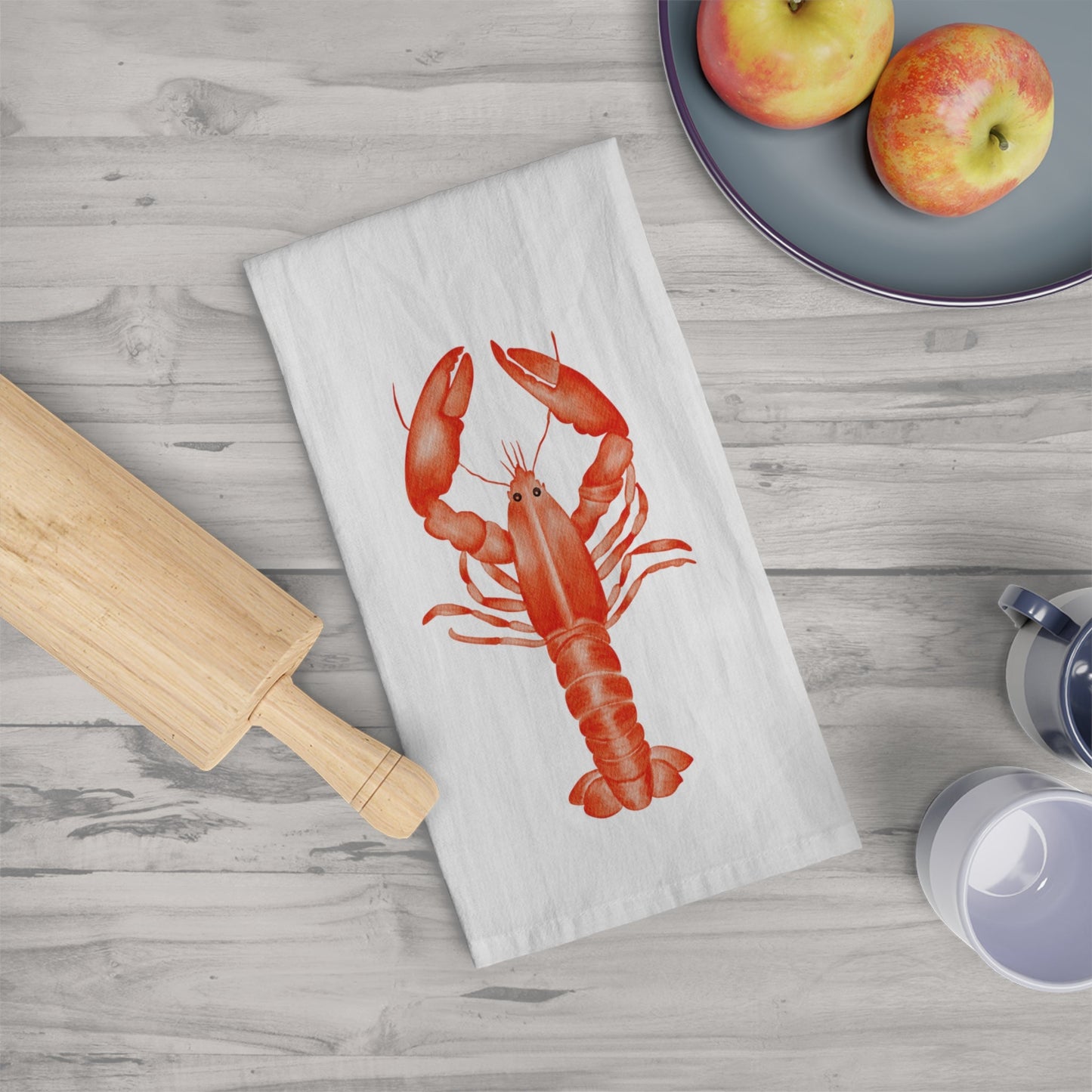 Lobster Print Tea Towel