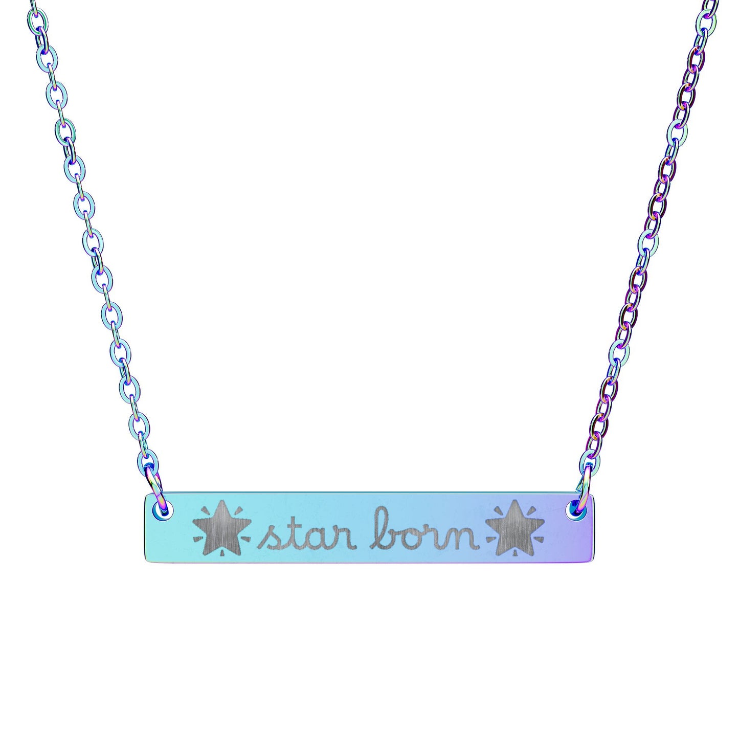 Star Born — Engraved Bar Necklace