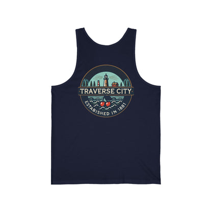 Vintage Traverse City Unisex Jersey Tank