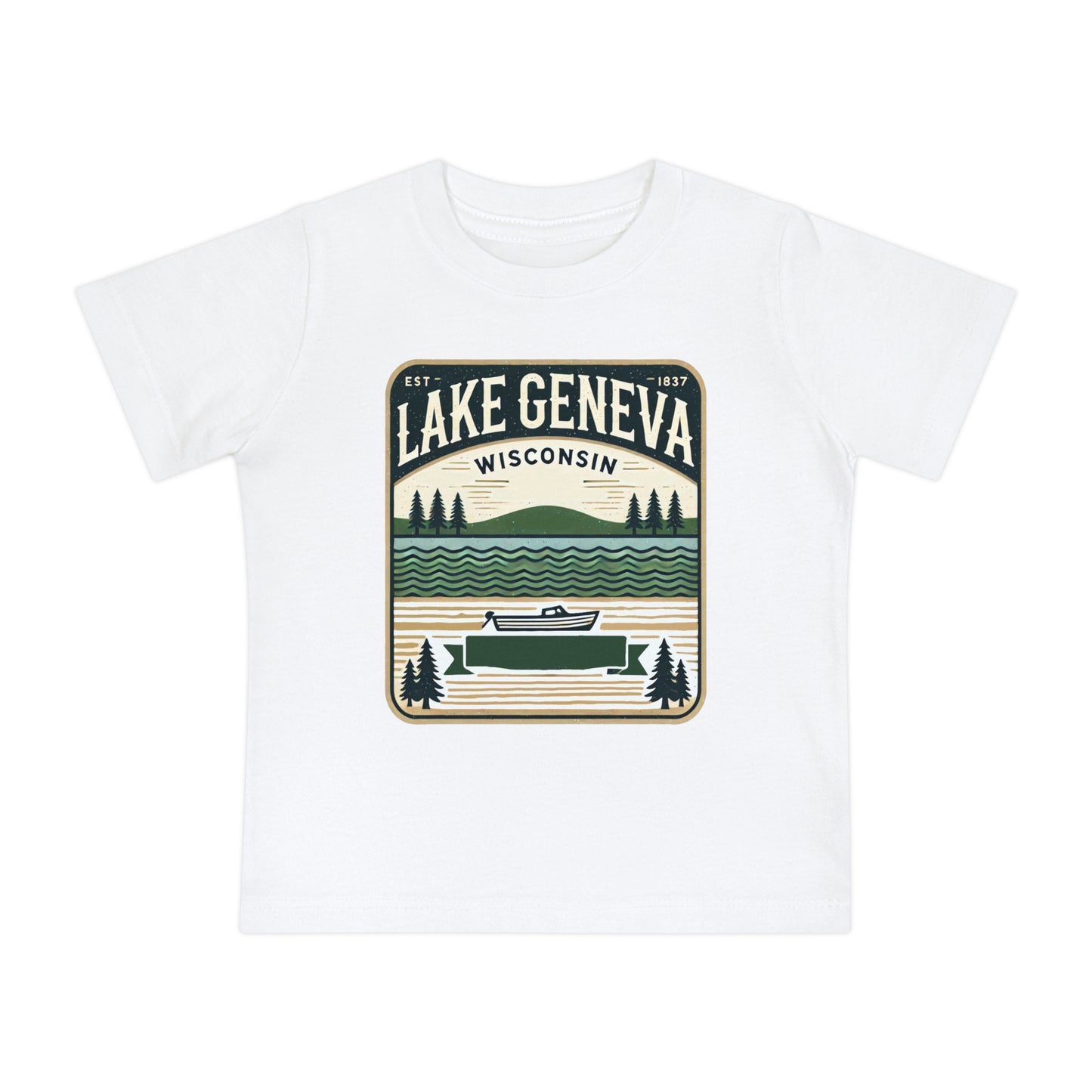 Vintage Lake Geneva Unisex Baby Short Sleeve T-Shirt