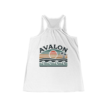 Retro Avalon Sunset Women's Flowy Racerback Tank