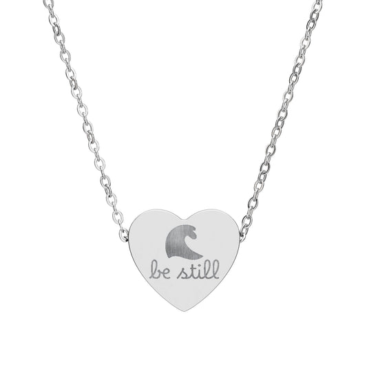 Be Still — Engraved Heart Necklace