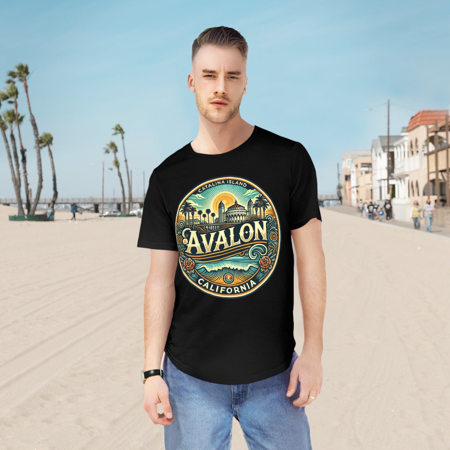 Elegant Avalon Men's Jersey Curved Hem Tee