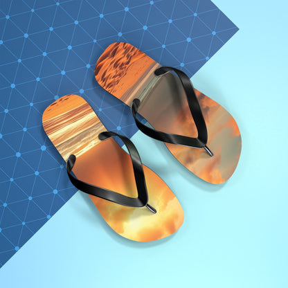 Sandy Beach Sunset Flip Flops