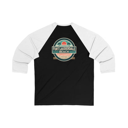 Vintage Fort Lauderdale Men's 3/4 Sleeve Baseball Tee