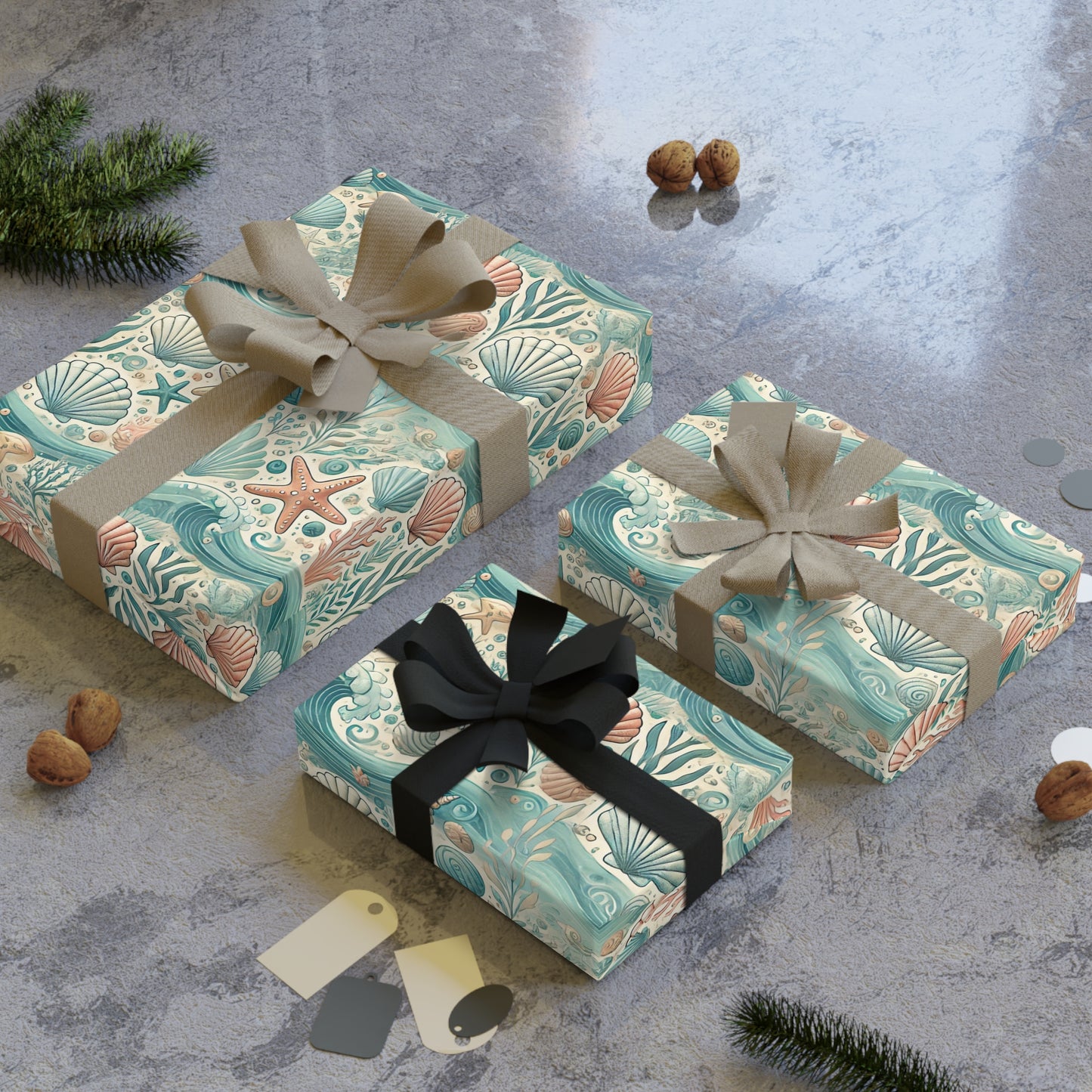 Ocean Seashell Wrapping Paper