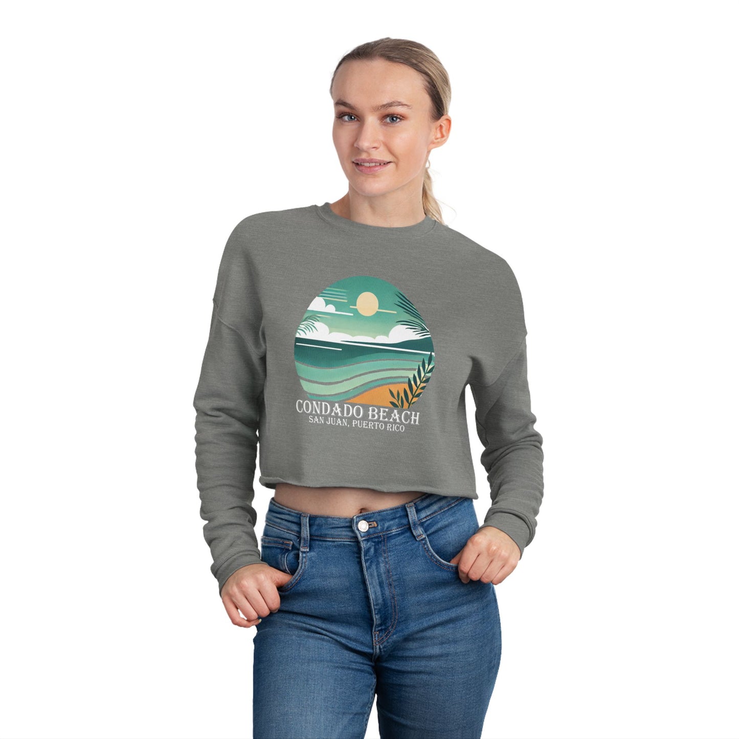 Coastal Vibes Condado Beach Women's Cropped Sweatshirt