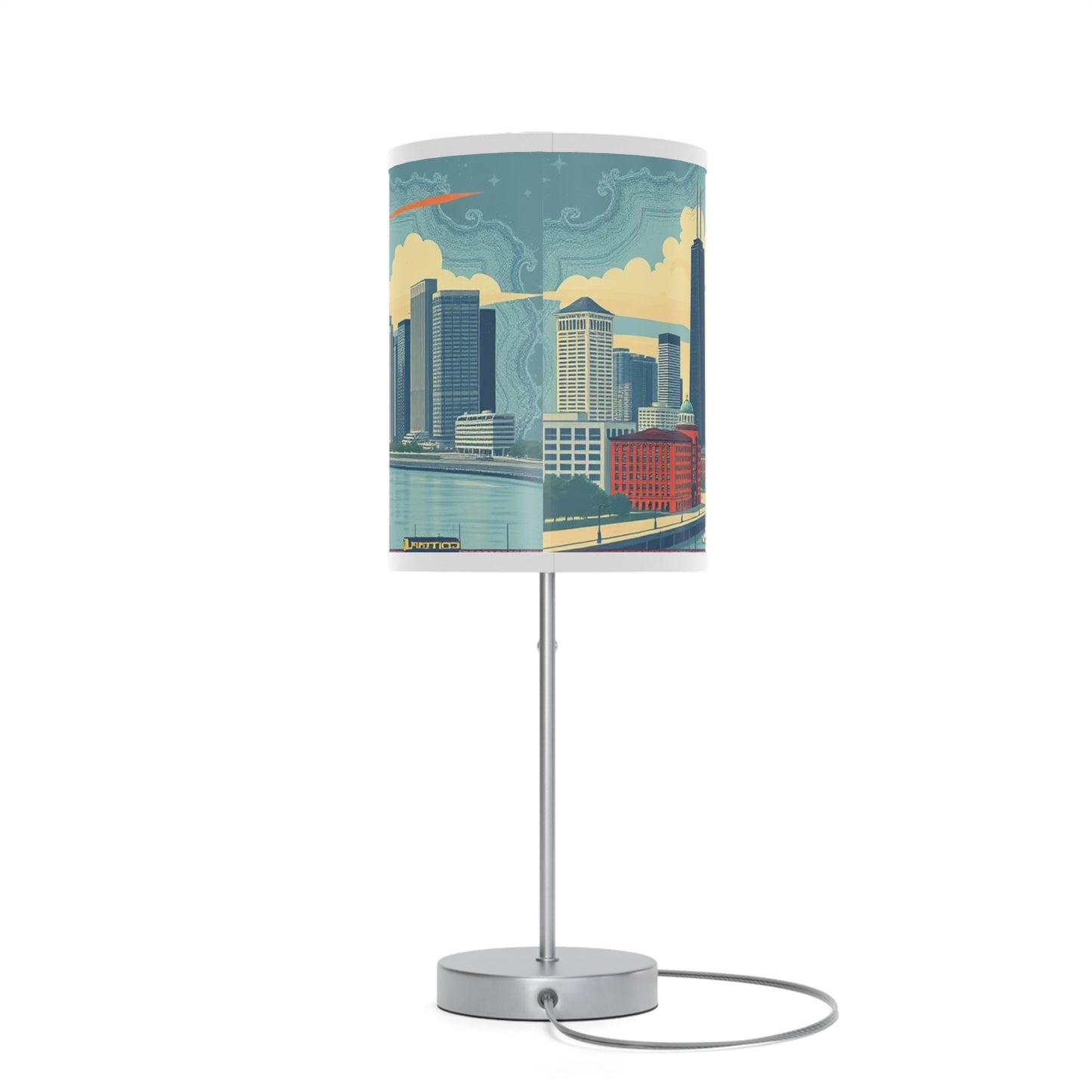 Retro Chicago Skyline Lamp on a Stand