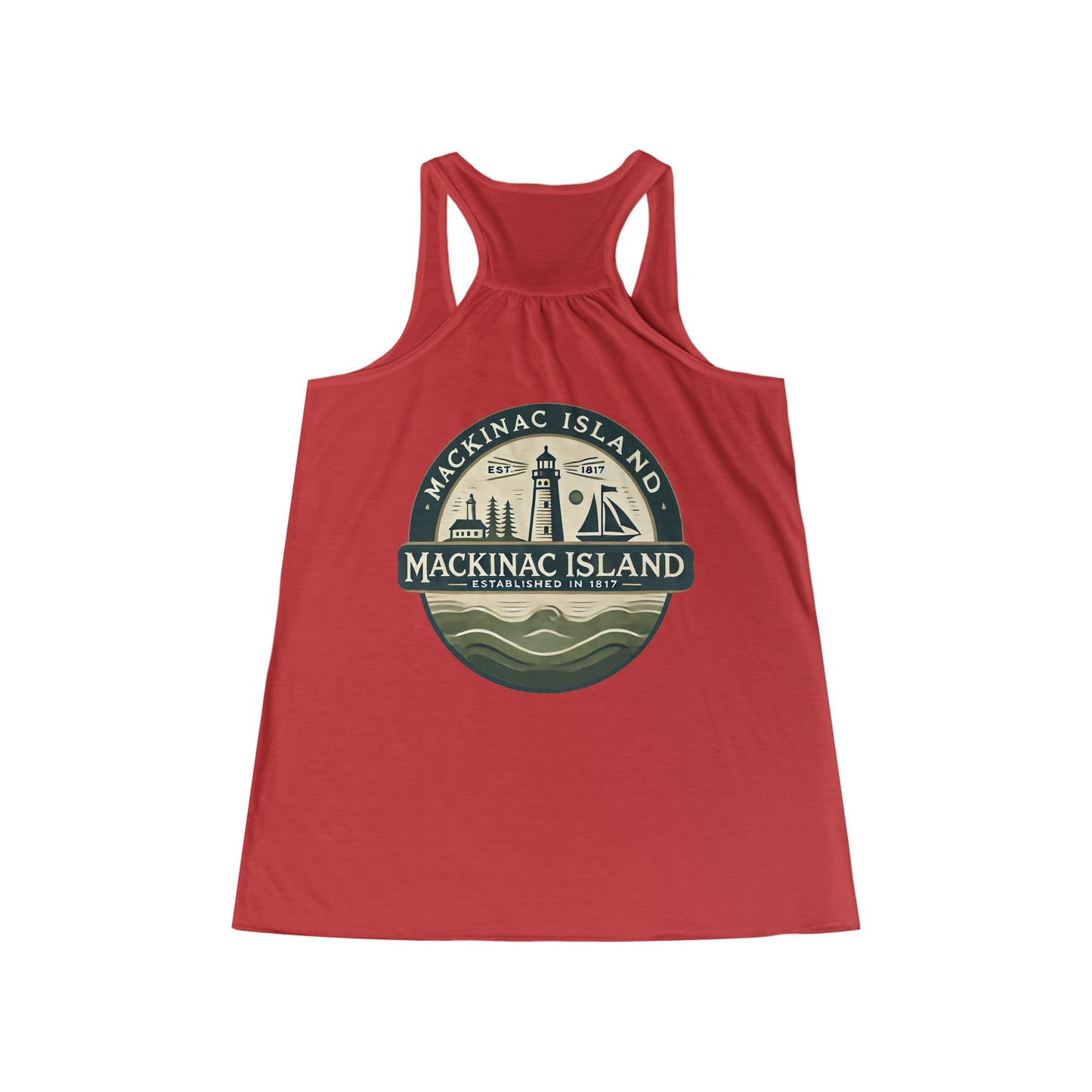 Vintage Mackinac Island Women's Flowy Racerback Tank