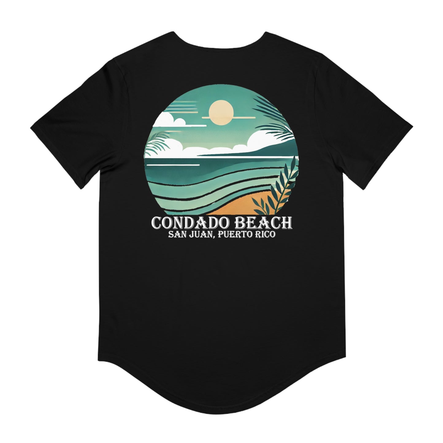 Coastal Vibes Condado Beach Men's Jersey Curved Hem Tee