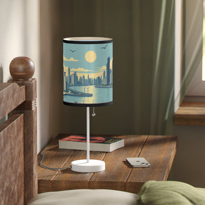 Retro Chicago Skyline Lamp on a Stand