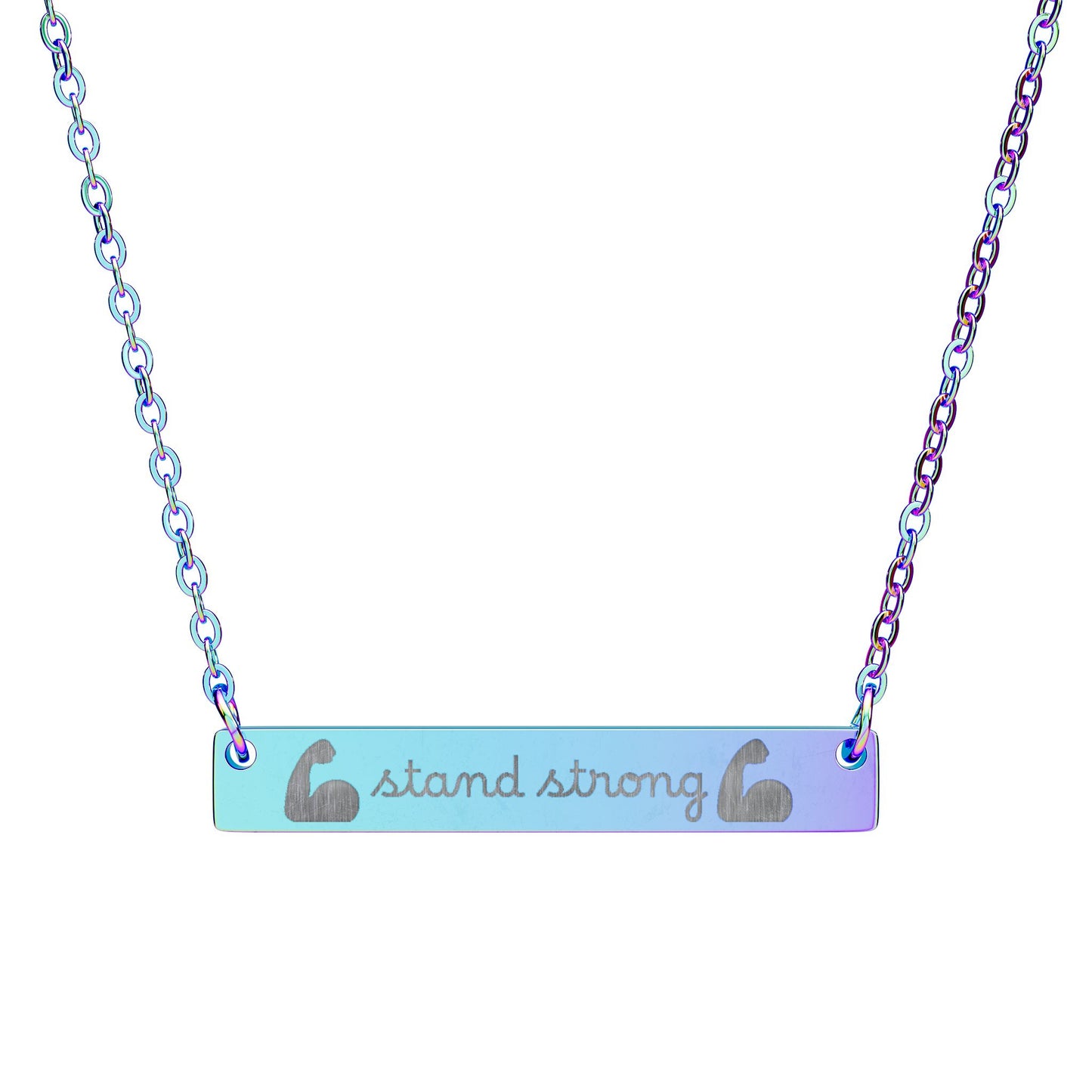 Stand Strong — Engraved Bar Necklace