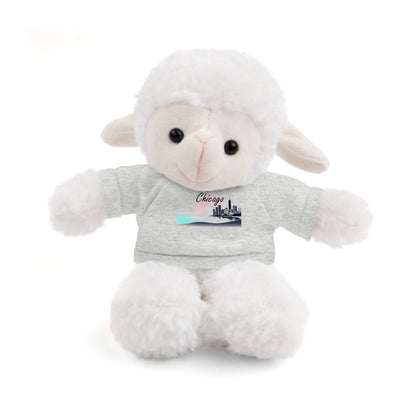 Elegant Chicago Skyline Stuffed Animals with Tee