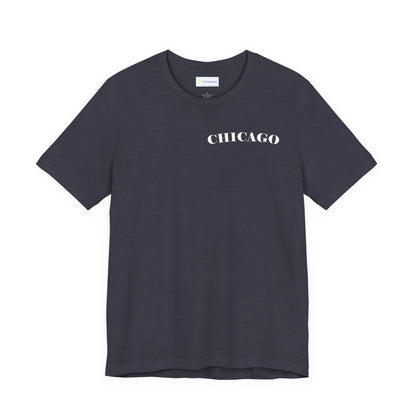 Mystery Noir Chicago Skyline Sunset Unisex Jersey Short Sleeve Tee