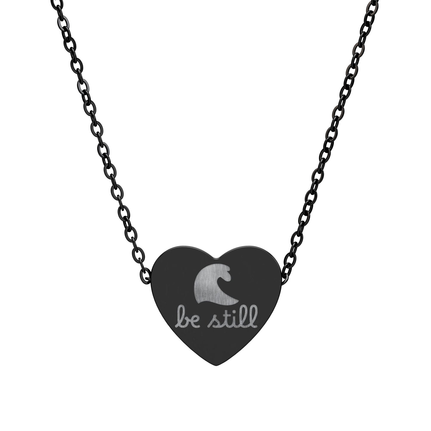 Be Still — Engraved Heart Necklace