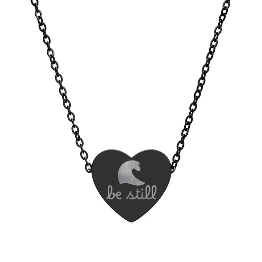 Be Still — Engraved Heart Necklace