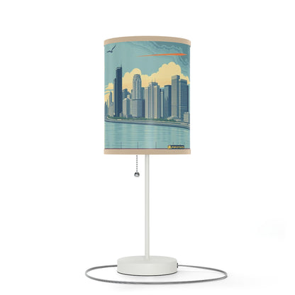 Retro Chicago Skyline Lamp on a Stand