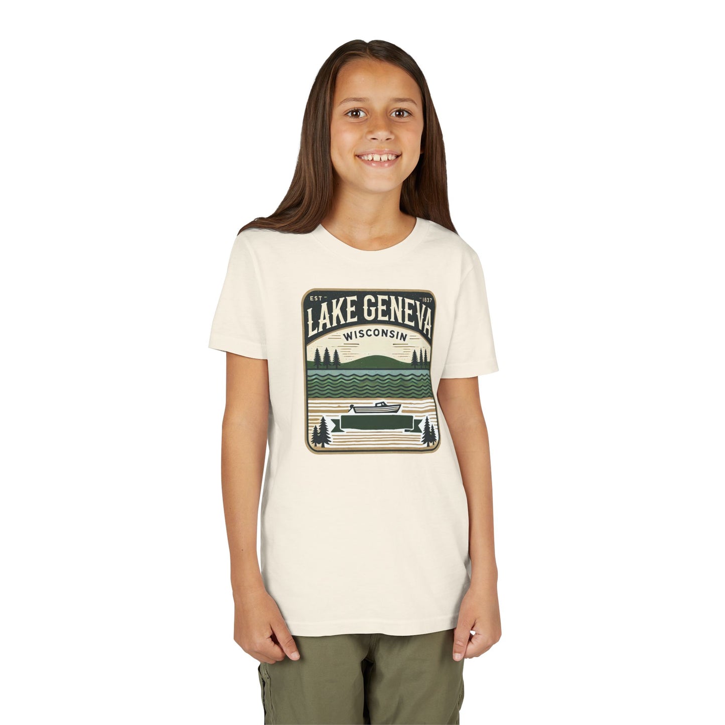 Vintage Lake Geneva Unisex Youth Short Sleeve Tee