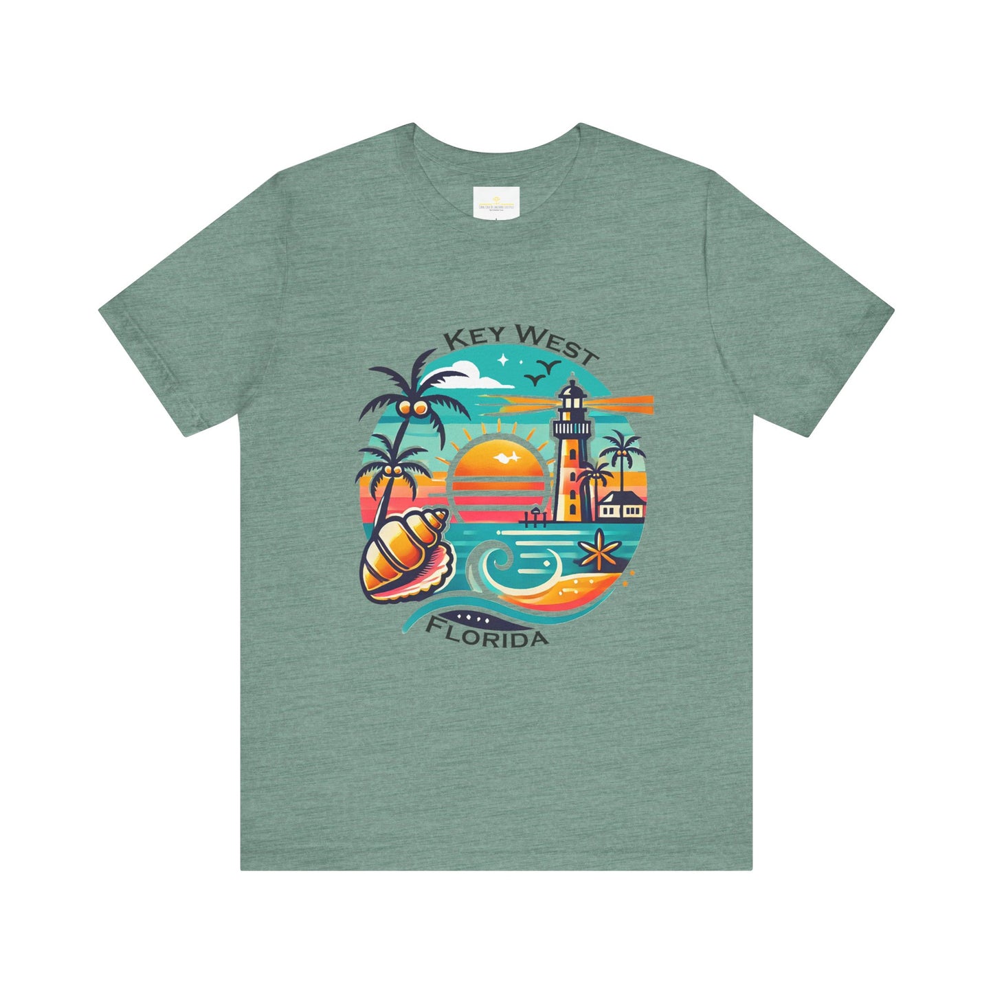 Vibrant Key West Jersey Short Sleeve Tee