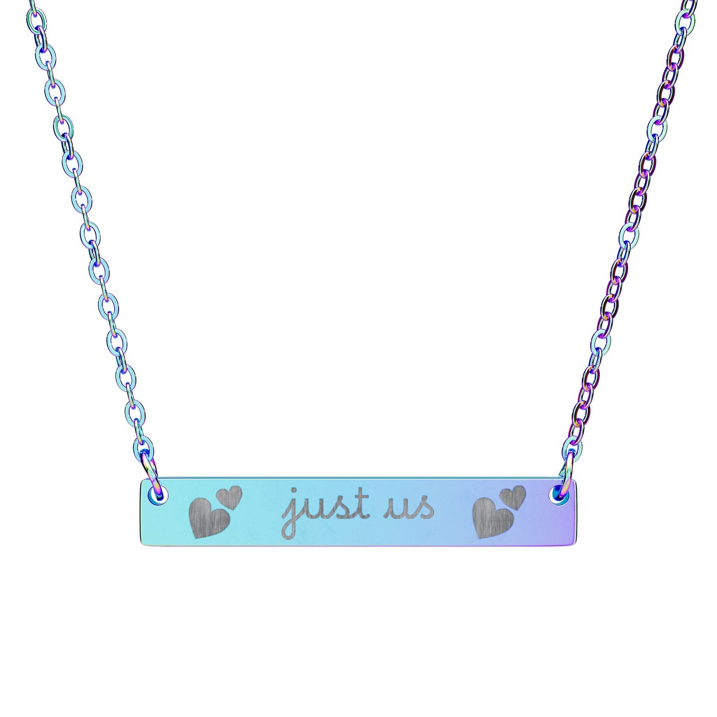Just Us — Engraved Bar Necklace
