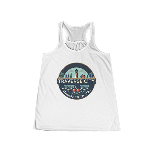 Vintage Traverse City Women's Flowy Racerback Tank