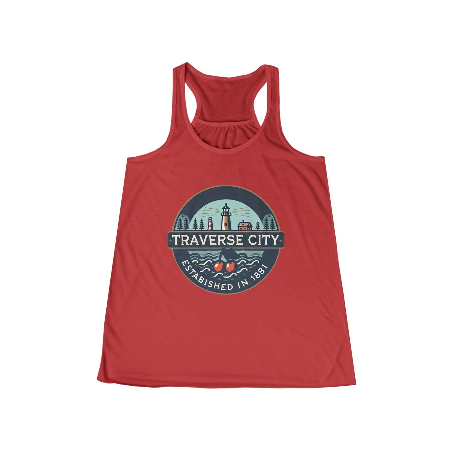 Vintage Traverse City Women's Flowy Racerback Tank