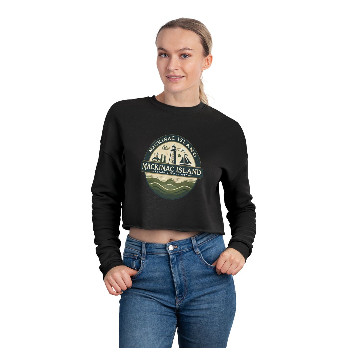 Vintage Mackinac Island Women's Cropped Sweatshirt