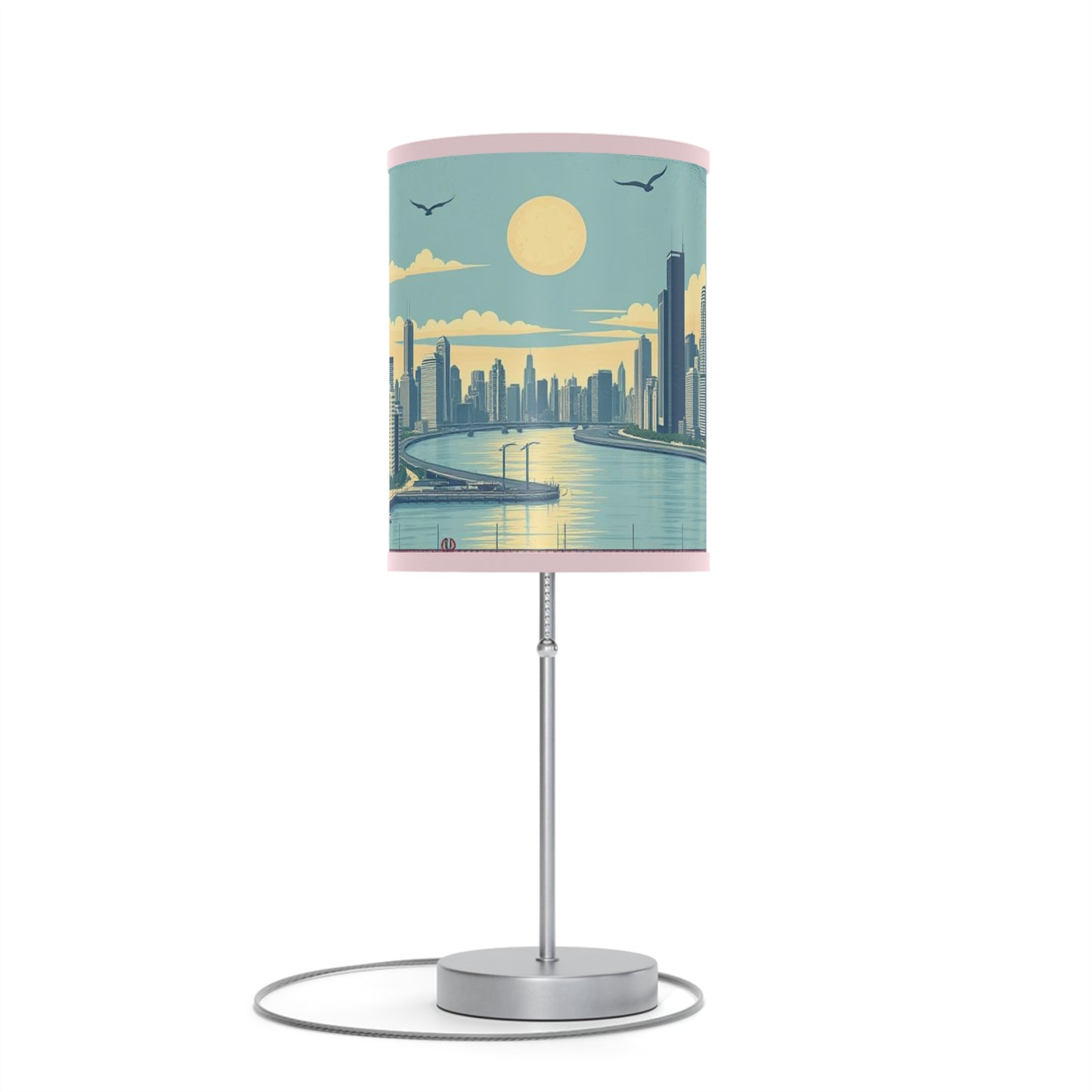 Retro Chicago Skyline Lamp on a Stand