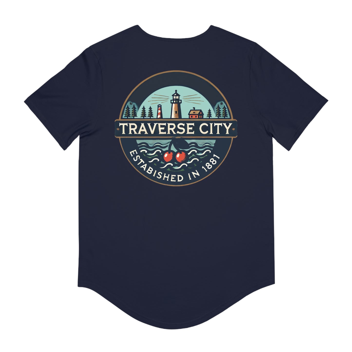 Vintage Traverse City Men's Jersey Curved Hem Tee