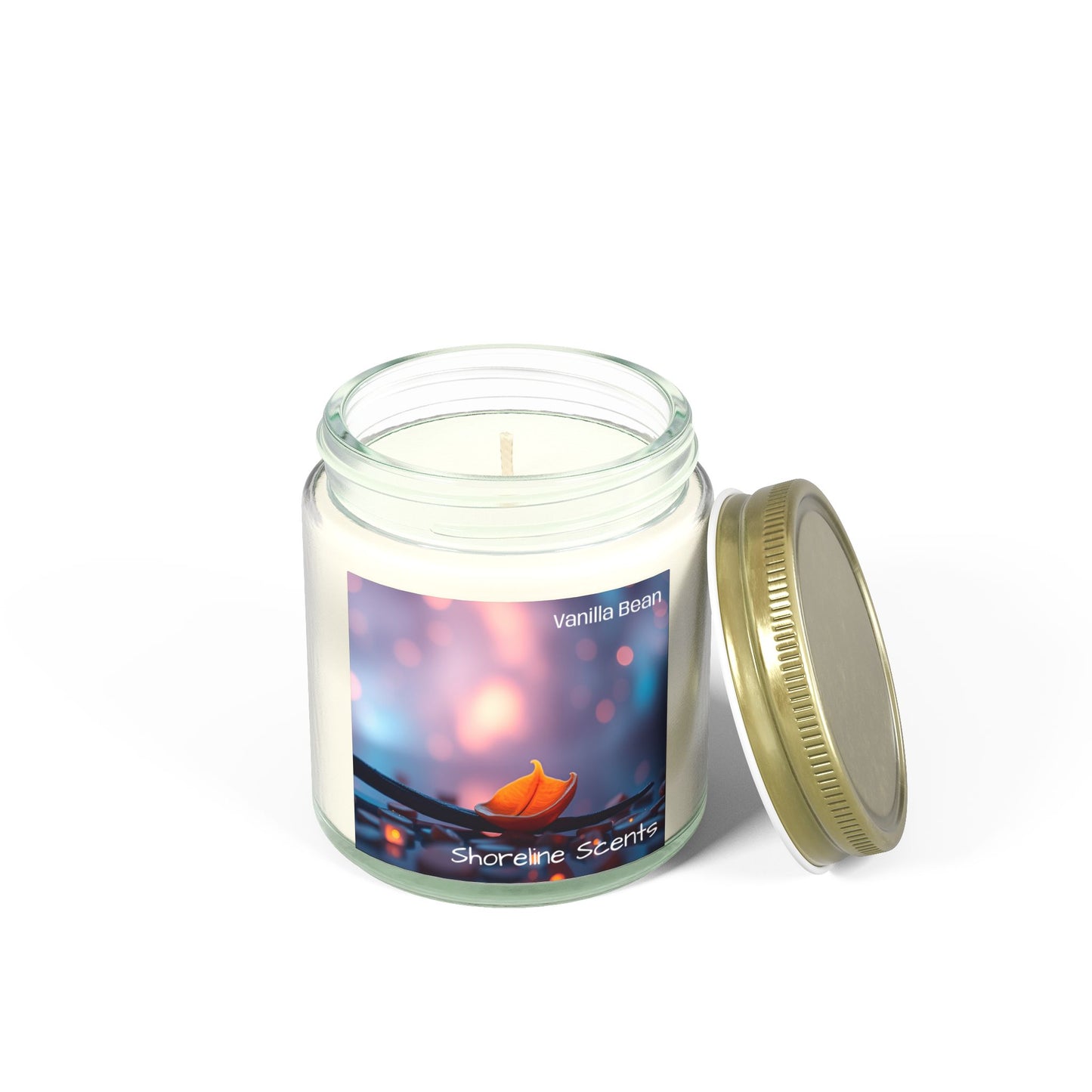 Vanilla Bean Scented Coconut Apricot Wax Candle