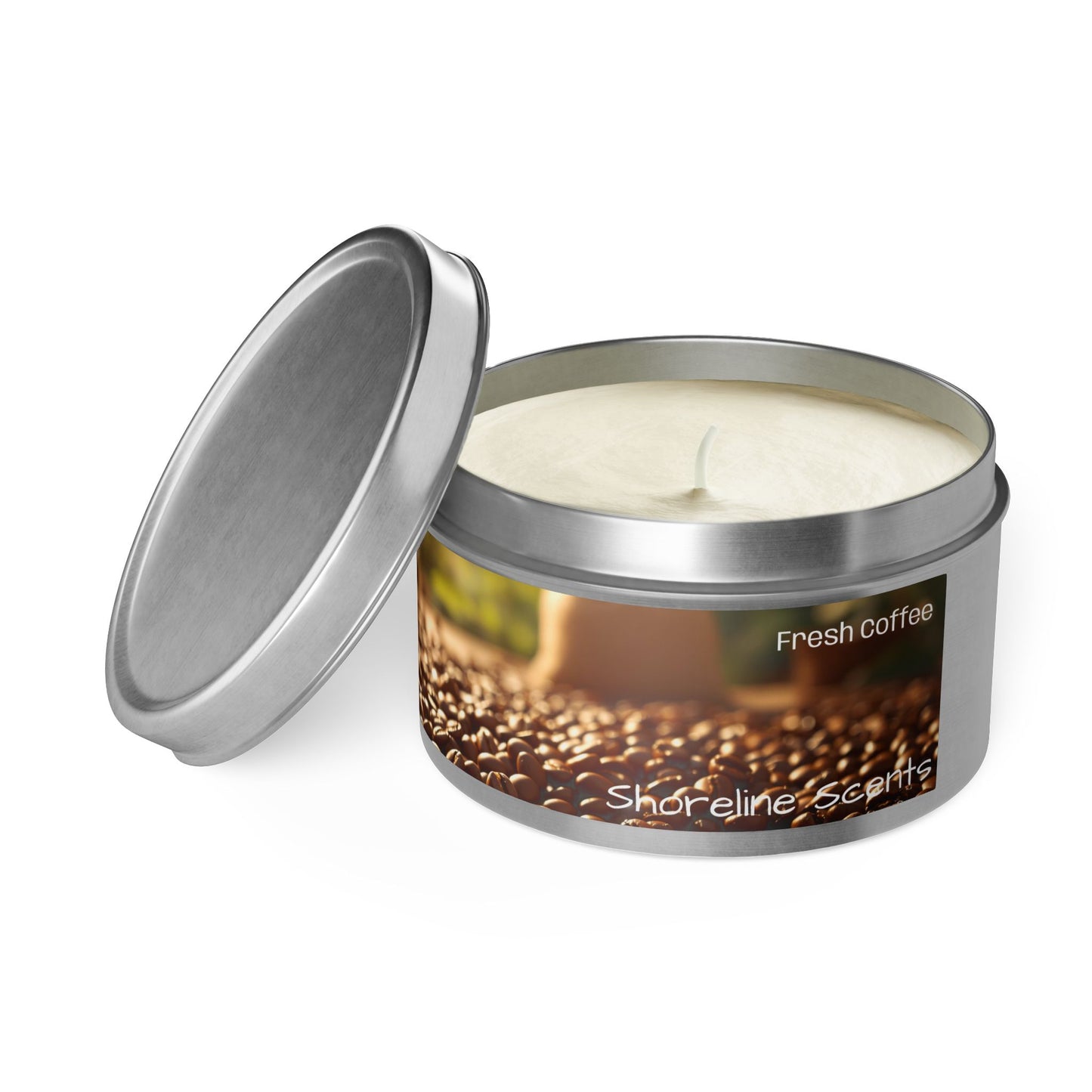 Fresh Coffee Scented Rustic Tin Candle