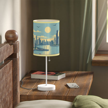 Retro Chicago Skyline Lamp on a Stand