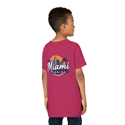 Retro Miami Unisex Youth Short Sleeve Tee
