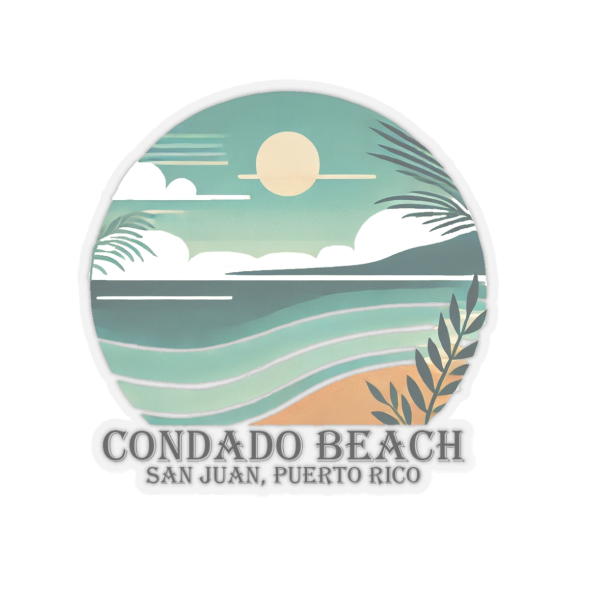 Coastal Vibes Condado Beach Kiss-Cut Sticker