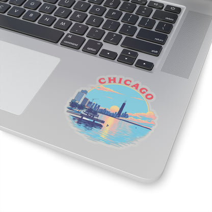 Retro Chicago Kiss-Cut Sticker